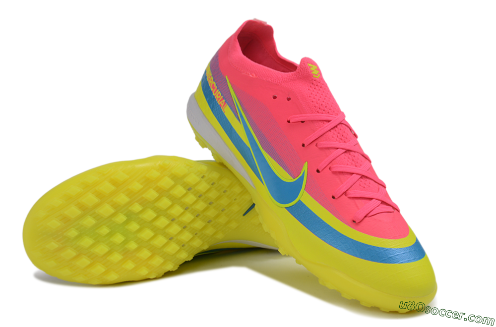 Nike Air Zoom Mercurial Vapor 17 Elite TF Artificial Turf Soccer Shoes - Pink/Electric Pink/Volt Yellow 3