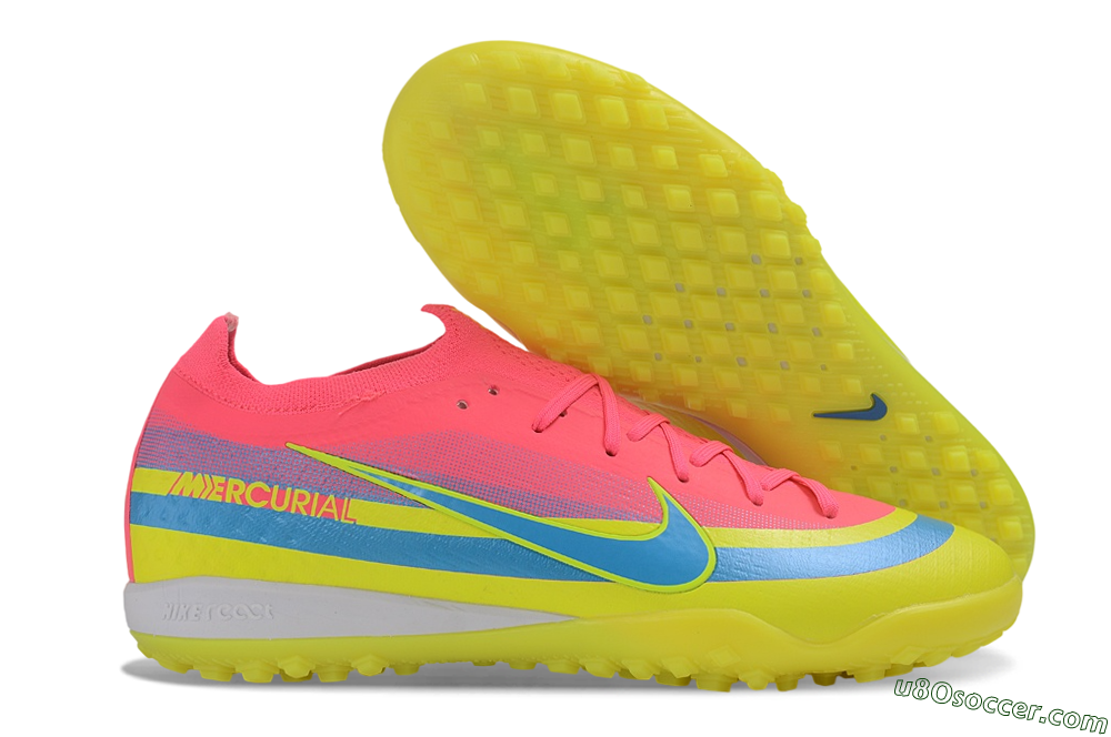 Nike Air Zoom Mercurial Vapor 17 Elite TF Artificial Turf Soccer Shoes - Pink/Electric Pink/Volt Yellow 1