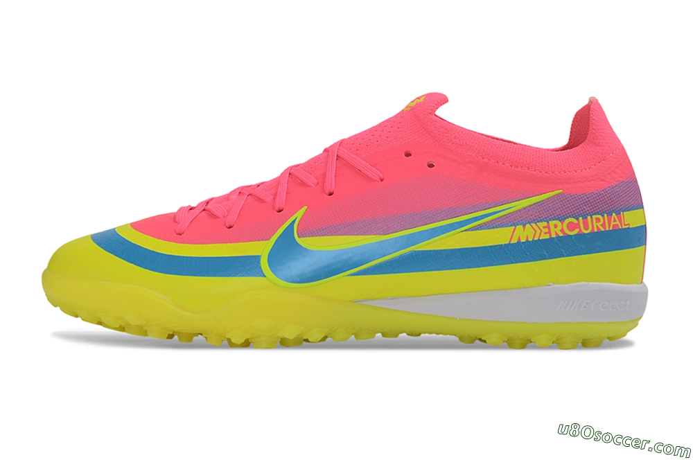 Nike Air Zoom Mercurial Vapor 17 Elite TF Artificial Turf Soccer Shoes - Pink/Electric Pink/Volt Yellow 2