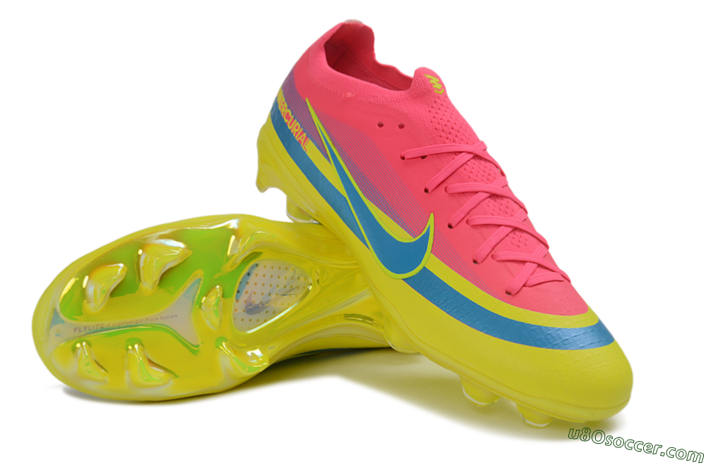 Nike Air Zoom Mercurial Vapor 17 Elite FG Firm Ground Soccer Cleats - Yellow/Hyper Pink/Baltic Blue 3