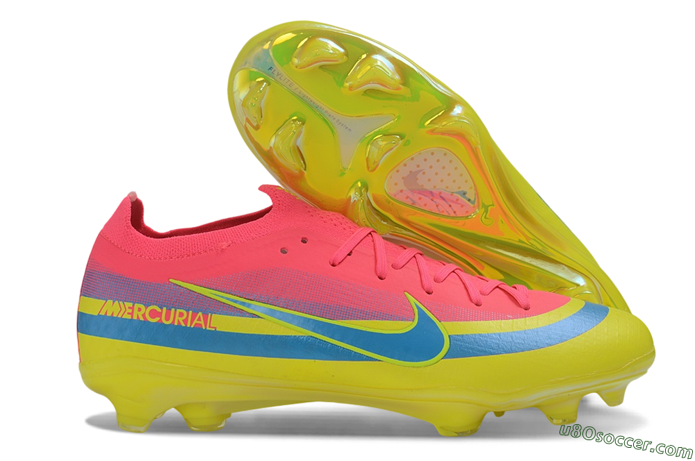 Nike Air Zoom Mercurial Vapor 17 Elite FG Firm Ground Soccer Cleats - Yellow/Hyper Pink/Baltic Blue 1