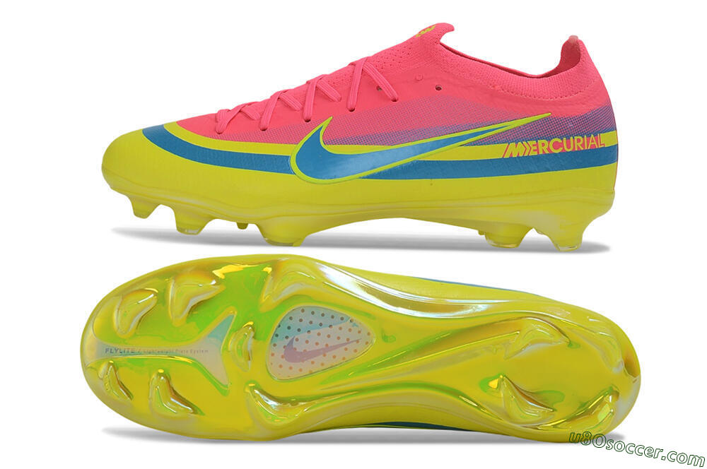 Nike Air Zoom Mercurial Vapor 17 Elite FG Firm Ground Soccer Cleats - Yellow/Hyper Pink/Baltic Blue 0
