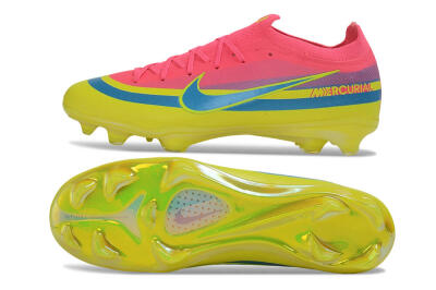 Nike Air Zoom Mercurial Vapor 17 Elite FG Firm Ground Soccer Cleats - Yellow/Hyper Pink/Baltic Blue