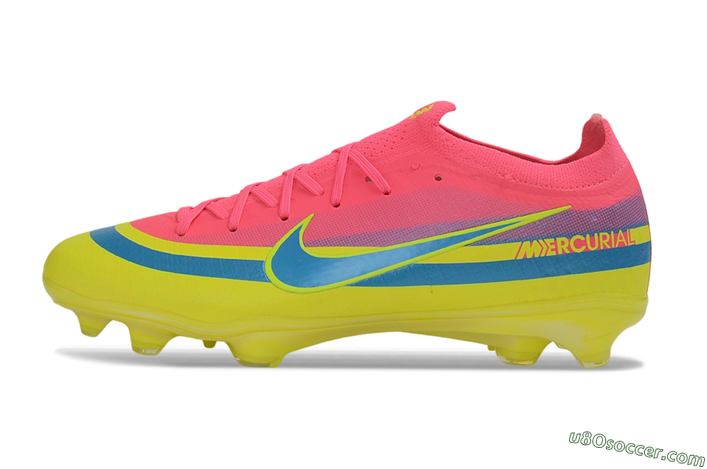 Nike Air Zoom Mercurial Vapor 17 Elite FG Firm Ground Soccer Cleats - Yellow/Hyper Pink/Baltic Blue 2