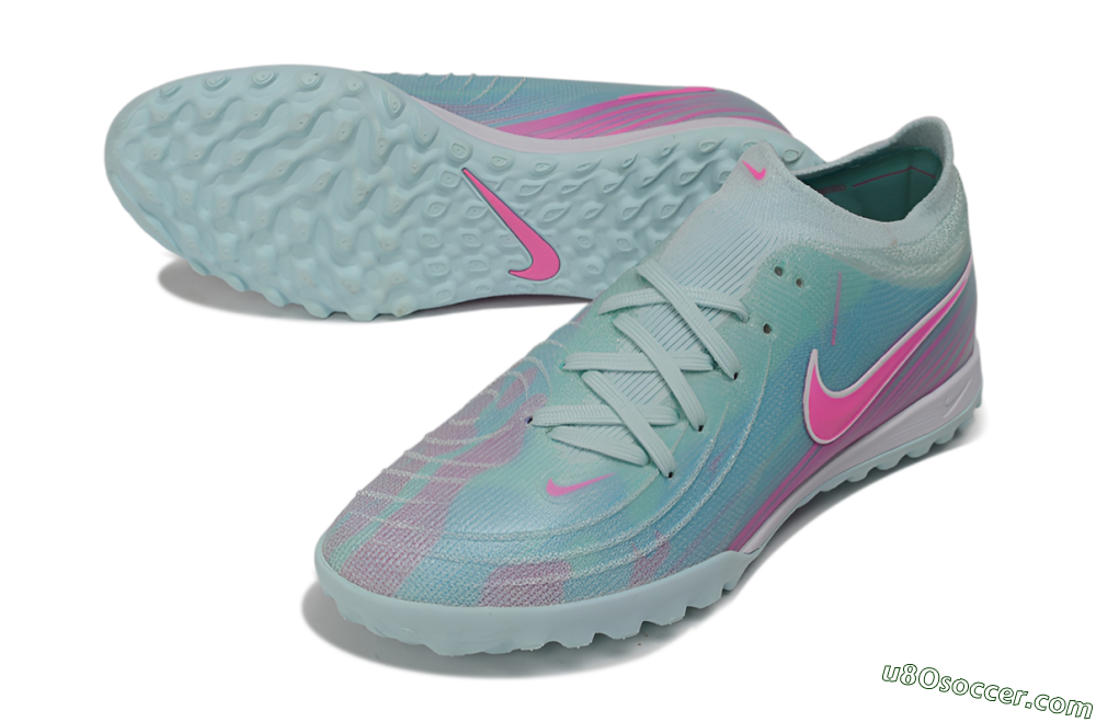 Nike Phantom GX 2 Elite TF Artificial Turf Soccer Shoes - Turquoise/Aurora Green/Hyper Pink 3