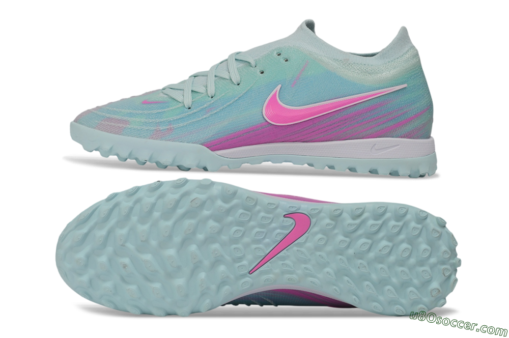Nike Phantom GX 2 Elite TF Artificial Turf Soccer Shoes - Turquoise/Aurora Green/Hyper Pink 0