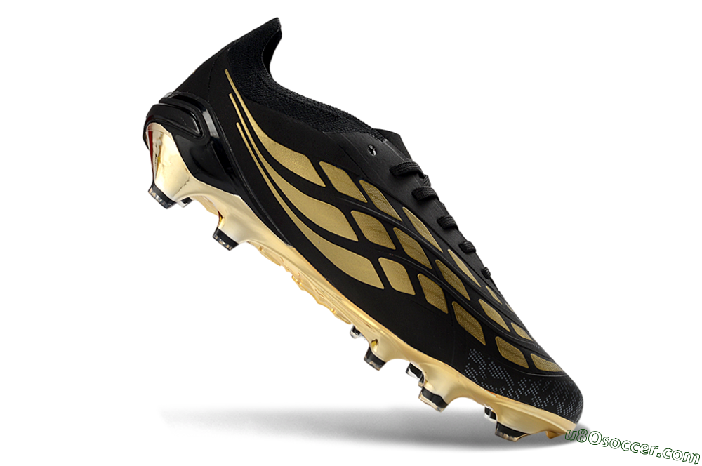 Adidas Predator 26 Elite FG Firm Ground Soccer Cleats - Black/Core Black/Metallic Gold 5