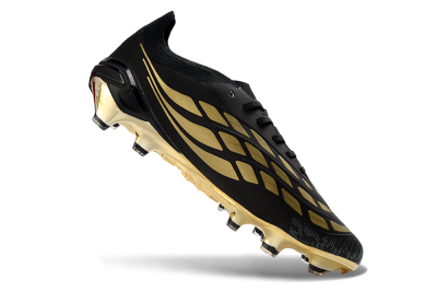 Adidas Predator 26 Elite FG Firm Ground Soccer Cleats - Black/Core Black/Metallic Gold