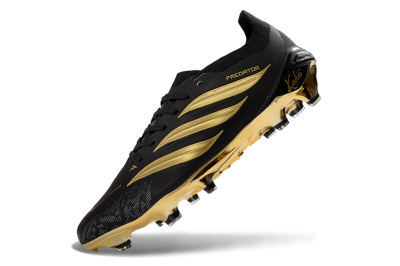 Adidas Predator 26 Elite FG Firm Ground Soccer Cleats - Black/Core Black/Metallic Gold