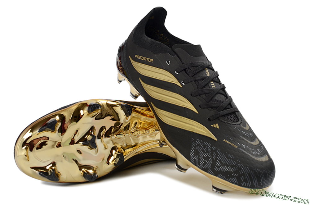 Adidas Predator 26 Elite FG Firm Ground Soccer Cleats - Black/Core Black/Metallic Gold 4