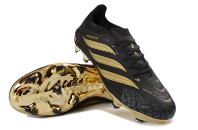 Adidas Predator 26 Elite FG Firm Ground Soccer Cleats - Black/Core Black/Metallic Gold