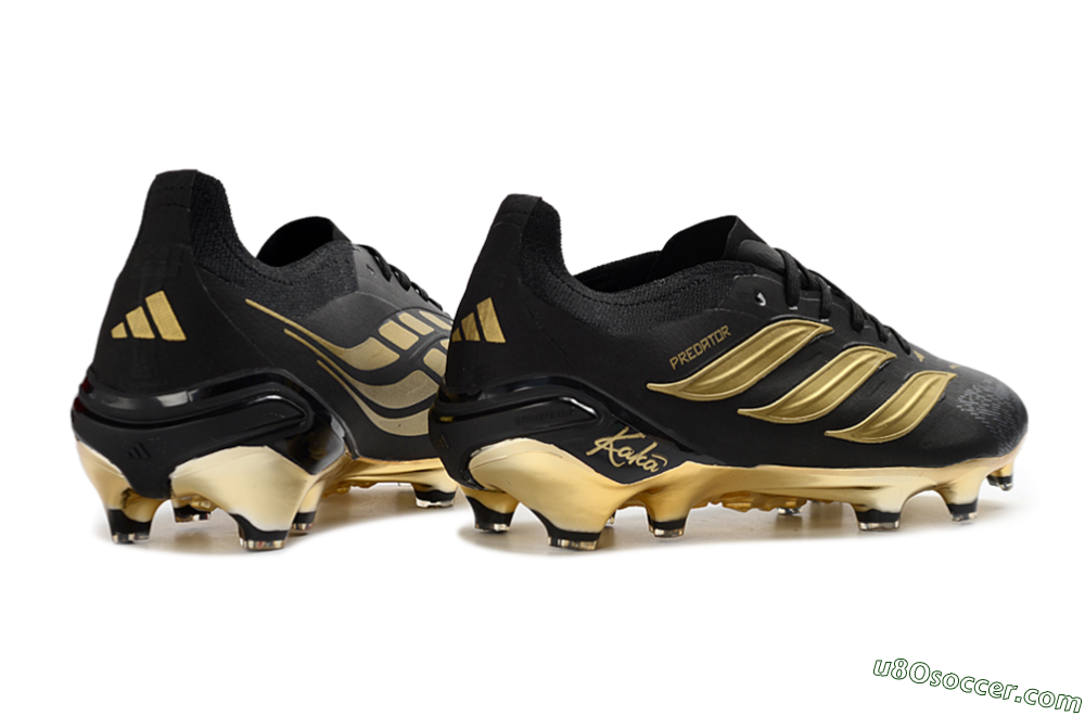 Adidas Predator 26 Elite FG Firm Ground Soccer Cleats - Black/Core Black/Metallic Gold 7