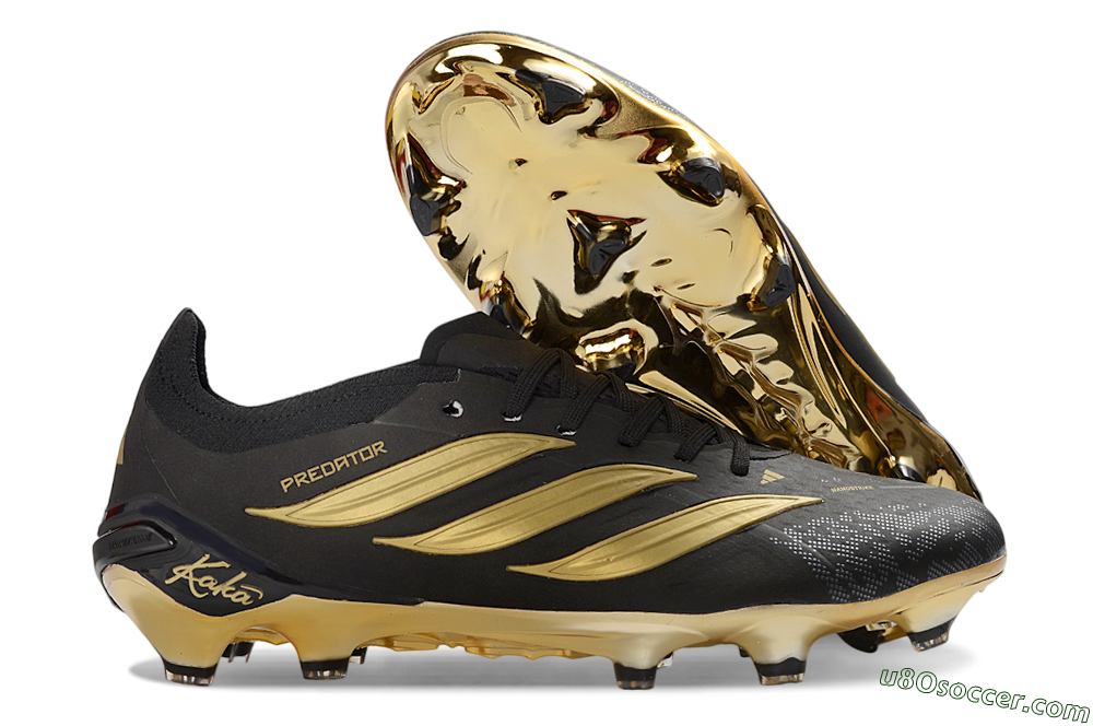 Adidas Predator 26 Elite FG Firm Ground Soccer Cleats - Black/Core Black/Metallic Gold 1