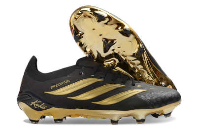 Adidas Predator 26 Elite FG Firm Ground Soccer Cleats - Black/Core Black/Metallic Gold