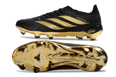 Adidas Predator 26 Elite FG Firm Ground Soccer Cleats - Black/Core Black/Metallic Gold