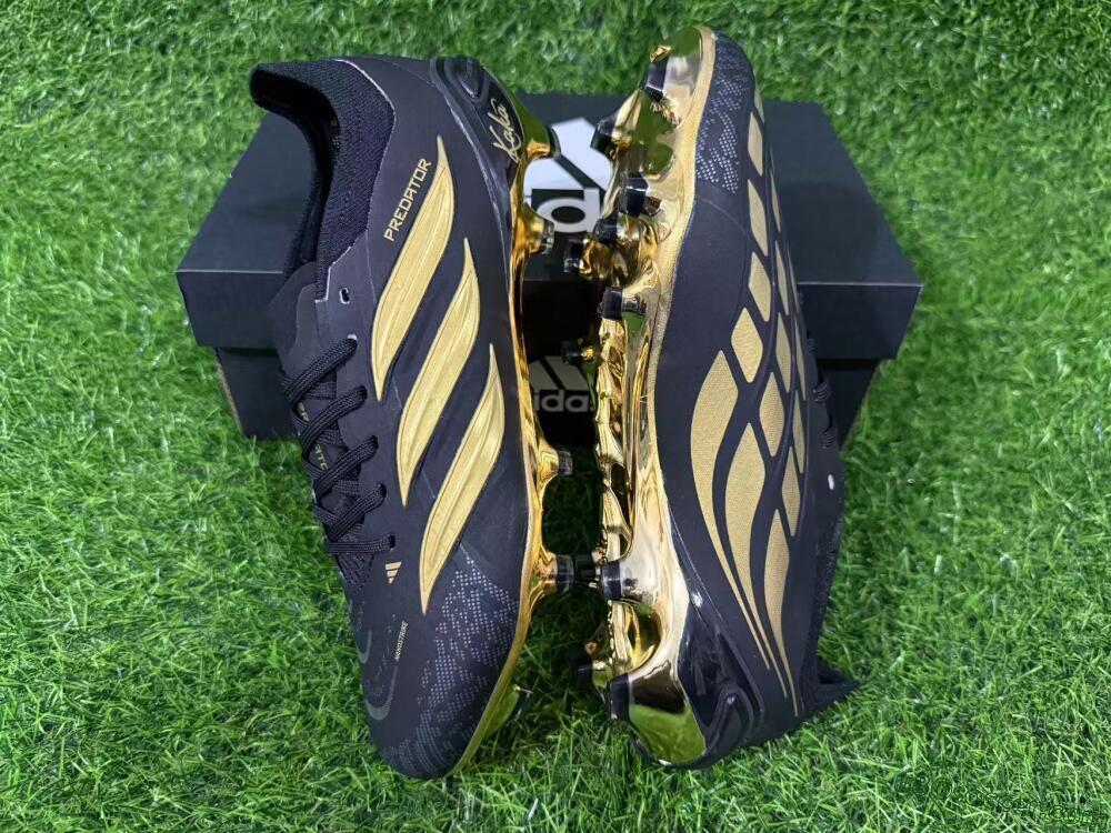 Adidas Predator 26 Elite FG Firm Ground Soccer Cleats - Black/Core Black/Metallic Gold