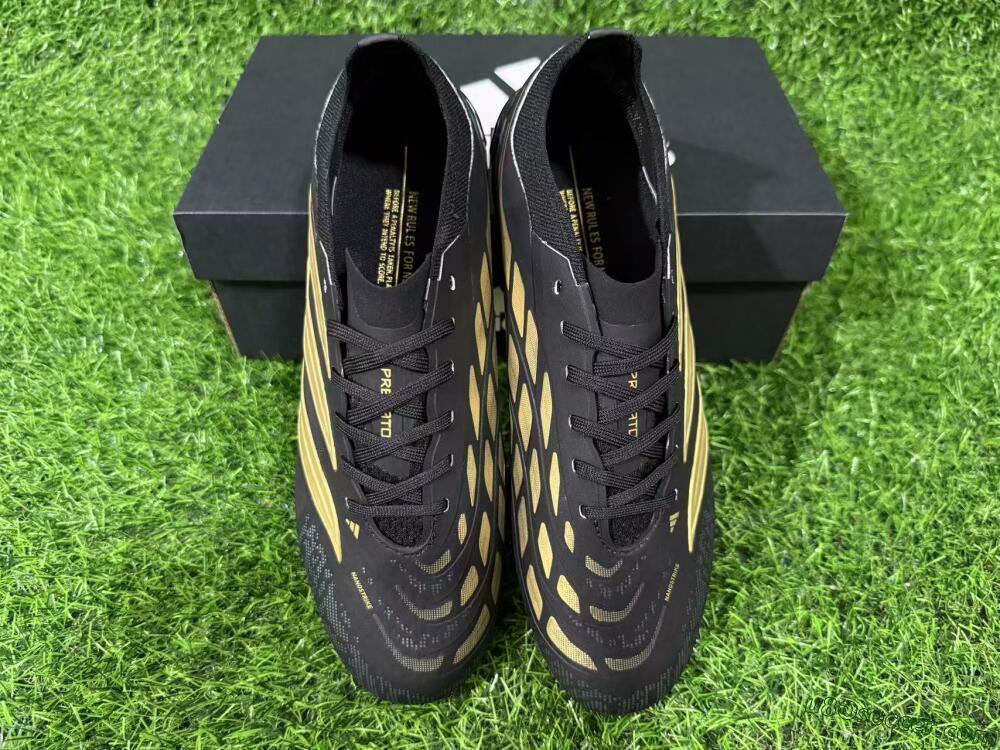 Adidas Predator 26 Elite FG Firm Ground Soccer Cleats - Black/Core Black/Metallic Gold