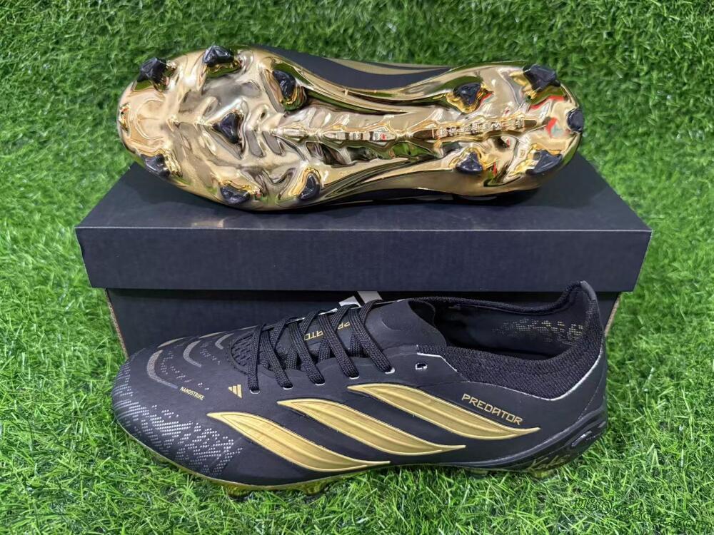 Adidas Predator 26 Elite FG Firm Ground Soccer Cleats - Black/Core Black/Metallic Gold