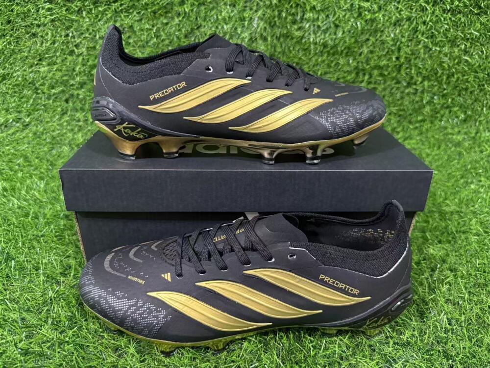 Adidas Predator 26 Elite FG Firm Ground Soccer Cleats - Black/Core Black/Metallic Gold