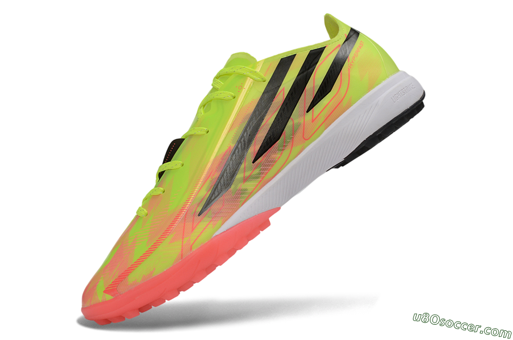 Adidas F50 Hyperfast Pro TF Artificial Turf Soccer Shoes - Yellow/Solar Yellow/Lucid Pink 5