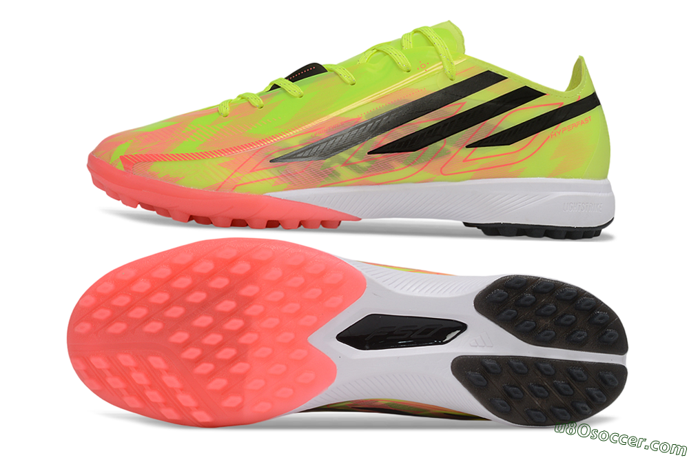Adidas F50 Hyperfast Pro TF Artificial Turf Soccer Shoes - Yellow/Solar Yellow/Lucid Pink 0