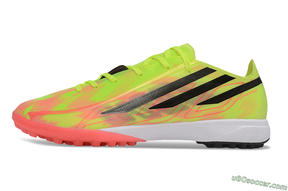 Adidas F50 Hyperfast Pro TF Artificial Turf Soccer Shoes - Yellow/Solar Yellow/Lucid Pink 2