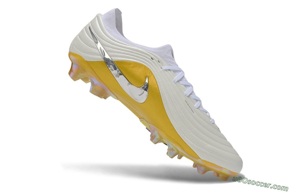 Nike Tiempo Legend 11 Elite FG Firm Ground Soccer Cleats - White/Metallic Gold/Chrome 4
