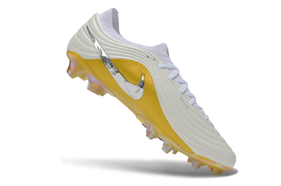 Nike Tiempo Legend 11 Elite FG Firm Ground Soccer Cleats - White/Metallic Gold/Chrome