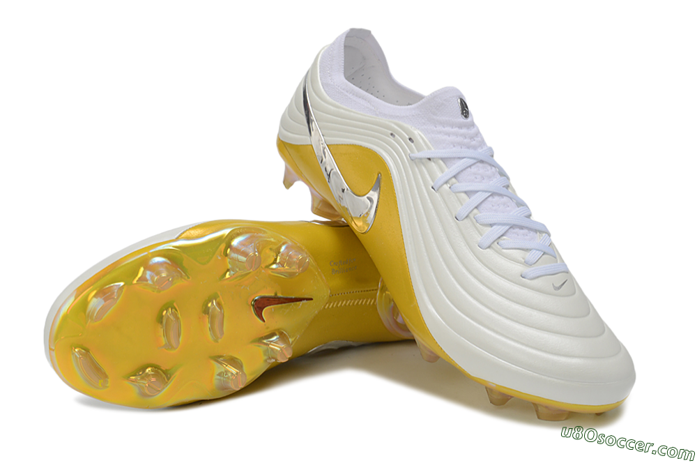 Nike Tiempo Legend 11 Elite FG Firm Ground Soccer Cleats - White/Metallic Gold/Chrome 3