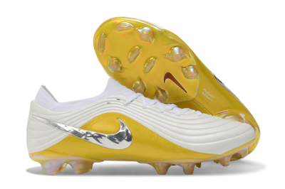 Nike Tiempo Legend 11 Elite FG Firm Ground Soccer Cleats - White/Metallic Gold/Chrome