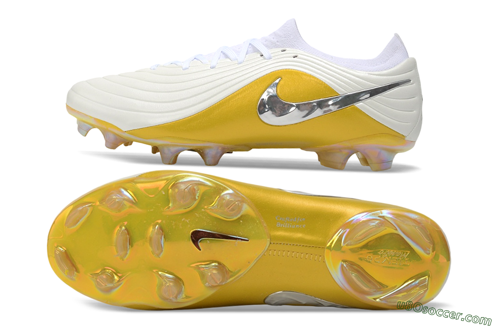 Nike Tiempo Legend 11 Elite FG Firm Ground Soccer Cleats - White/Metallic Gold/Chrome 0