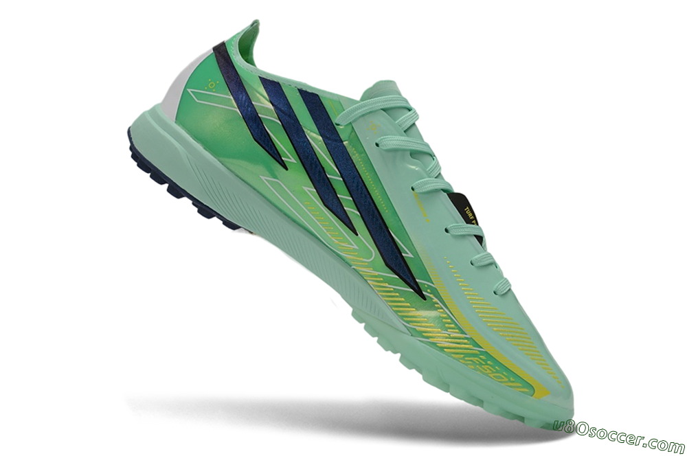 Adidas F50 Hyperfast Pro TF Artificial Turf Soccer Shoes - Green/Mint Rush/Dark Navy 4