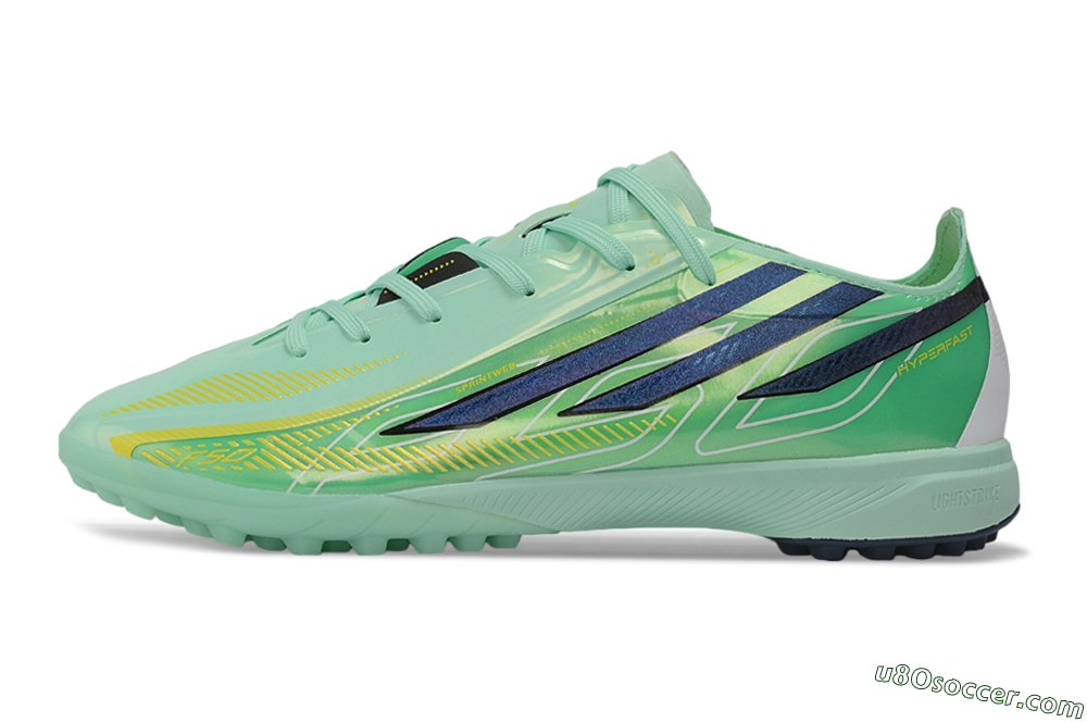 Adidas F50 Hyperfast Pro TF Artificial Turf Soccer Shoes - Green/Mint Rush/Dark Navy 2