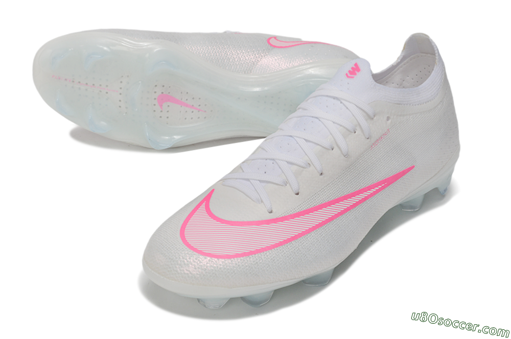 Nike Air Zoom Mercurial Vapor 17 Elite FG Firm Ground Soccer Cleats - White/White/Hyper Pink 3