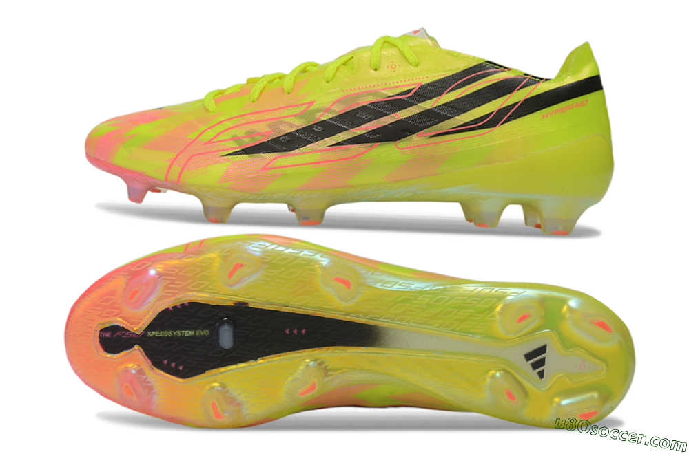 Adidas F50 Hyperfast Evo FG Firm Ground Soccer Cleats - Yellow/Solar Yellow/Lucid Pink 0