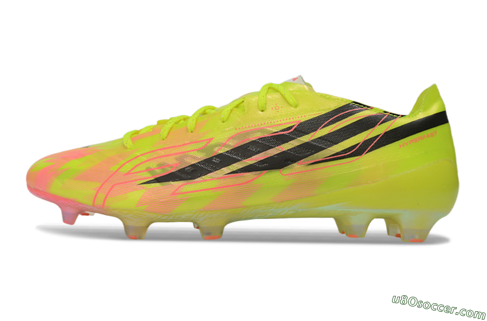 Adidas F50 Hyperfast Evo FG Firm Ground Soccer Cleats - Yellow/Solar Yellow/Lucid Pink 2