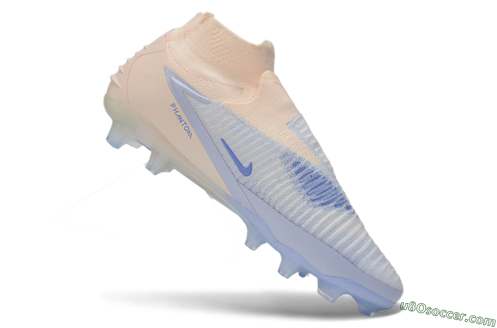 Nike Phantom 6 Elite High FG Firm Ground Soccer Cleats - Beige/Peach/Periwinkle 4