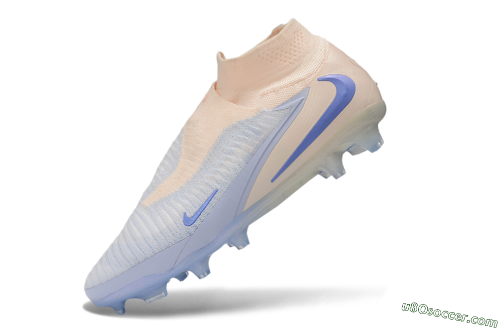 Nike Phantom 6 Elite High FG Firm Ground Soccer Cleats - Beige/Peach/Periwinkle 5