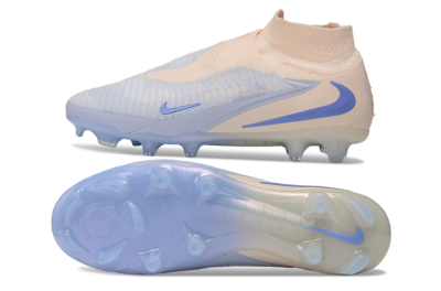 Nike Phantom 6 Elite High FG Firm Ground Soccer Cleats - Beige/Peach/Periwinkle