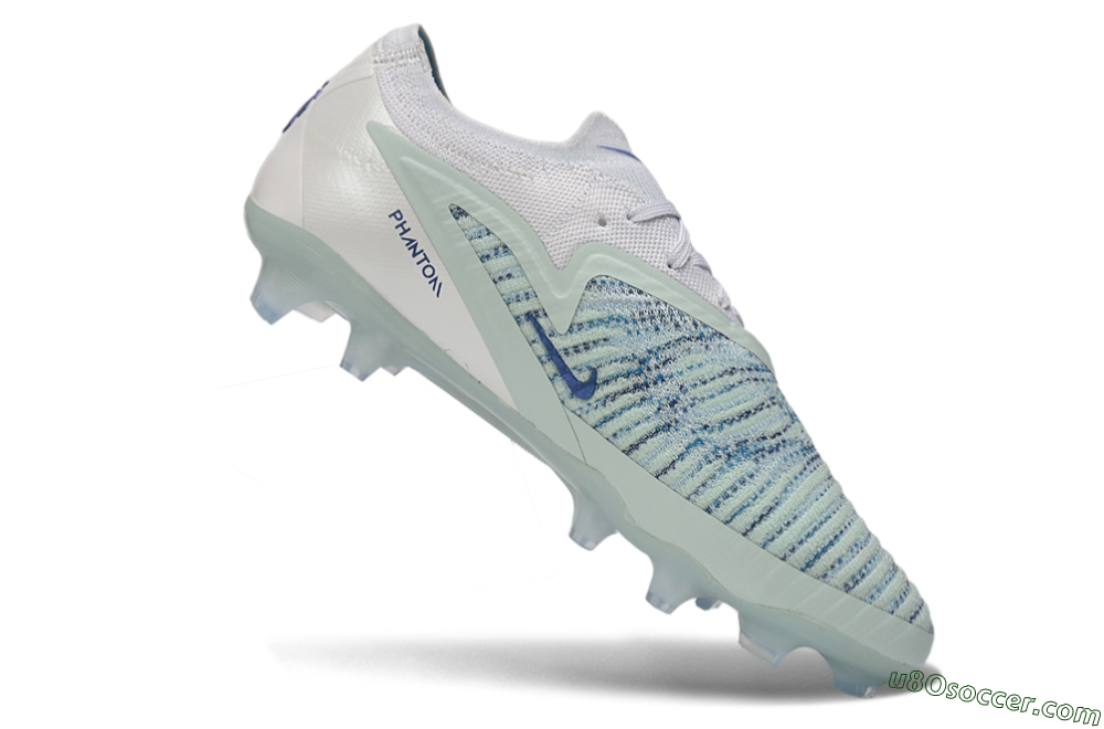 Nike Phantom 6 Elite Low FG Firm Ground Soccer Cleats - White/Glacier Blue/Metallic Royal 4