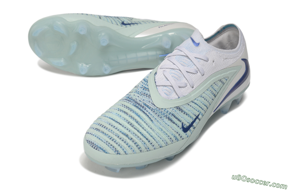 Nike Phantom 6 Elite Low FG Firm Ground Soccer Cleats - White/Glacier Blue/Metallic Royal 3