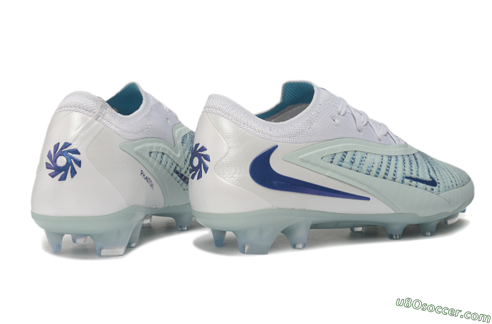 Nike Phantom 6 Elite Low FG Firm Ground Soccer Cleats - White/Glacier Blue/Metallic Royal 6