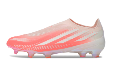 Adidas F50 Hyperfast Elite Laceless FG Firm Ground Soccer Cleats - Pink/Coral Pink/Iridescent White
