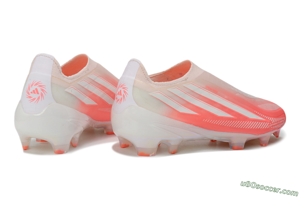 Adidas F50 Hyperfast Elite Laceless FG Firm Ground Soccer Cleats - Pink/Coral Pink/Iridescent White 6