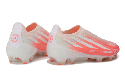 Adidas F50 Hyperfast Elite Laceless FG Firm Ground Soccer Cleats - Pink/Coral Pink/Iridescent White