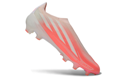 Adidas F50 Hyperfast Elite Laceless FG Firm Ground Soccer Cleats - Pink/Coral Pink/Iridescent White
