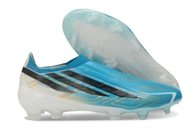 Adidas F50 Hyperfast Elite Laceless FG Firm Ground Soccer Cleats - Blue/Lucid Blue/White