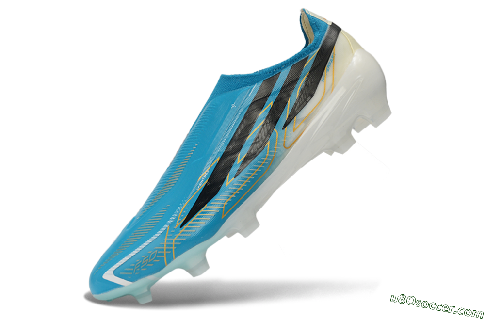 Adidas F50 Hyperfast Elite Laceless FG Firm Ground Soccer Cleats - Blue/Lucid Blue/White 5