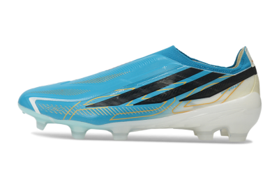 Adidas F50 Hyperfast Elite Laceless FG Firm Ground Soccer Cleats - Blue/Lucid Blue/White