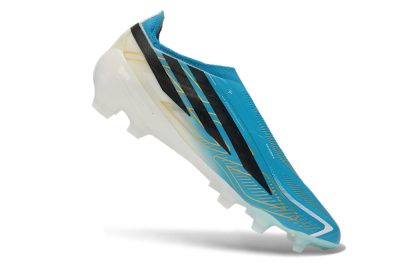 Adidas F50 Hyperfast Elite Laceless FG Firm Ground Soccer Cleats - Blue/Lucid Blue/White